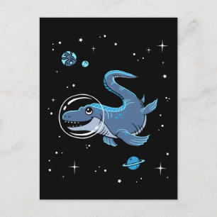 Blue Tylosaurus Dinos in Space Vykort