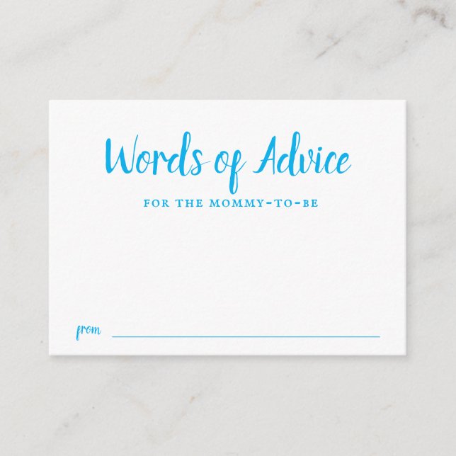 Blue Typography Pojke Baby Shower Adapter Tilläggskort (Framsida)