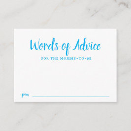 Blue Typography Pojke Baby Shower Adapter Tilläggskort