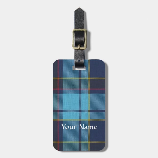 Blue U.S.A.F. tartan mönster Bagagebricka (Vertikal Framsida)