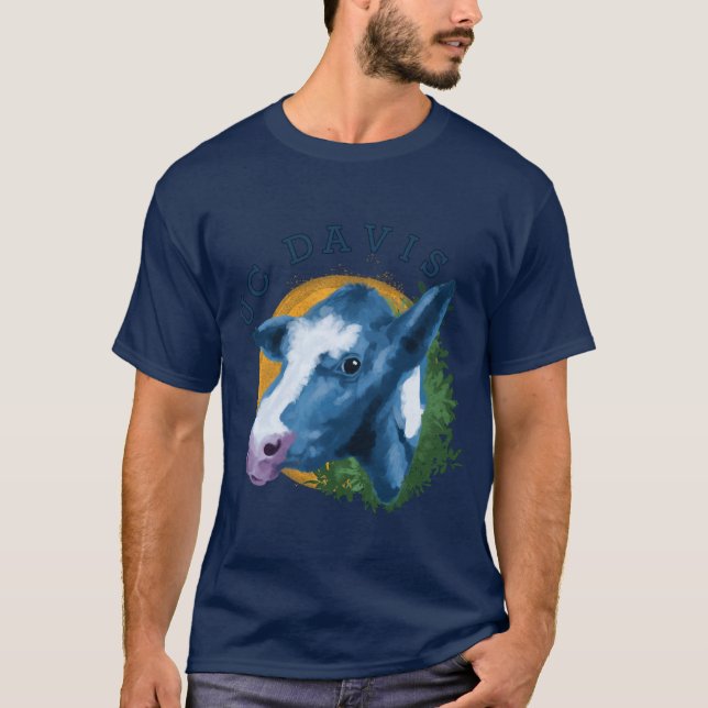Blue UC Davis Cow T Shirt (Framsida)