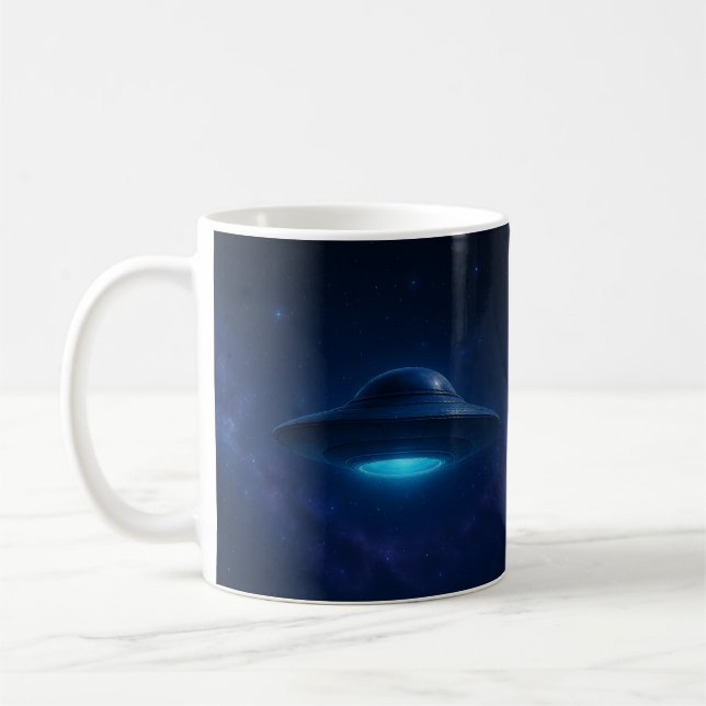 Blue UFO Encounter Kaffemugg (Vänster)
