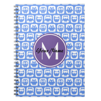 Blue Uggla Anpassningsbar Monogram Anteckningsbok Med Spiral