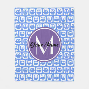 Blue Uggla Anpassningsbar Monogram Fleecefilt
