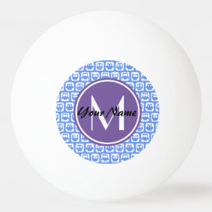 Blue Uggla Anpassningsbar Monogram Pingisboll