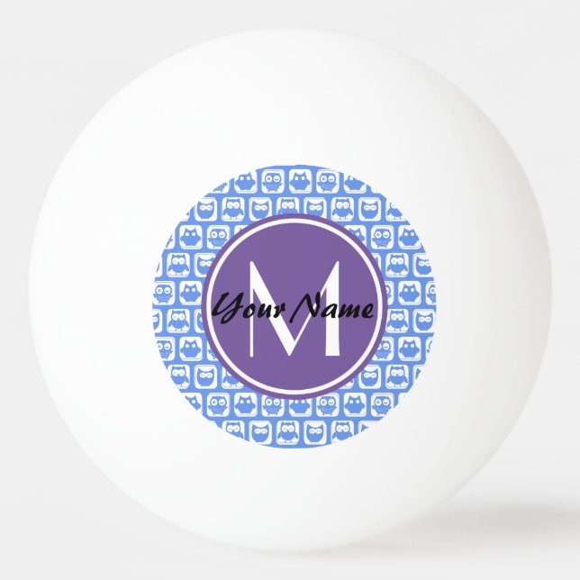 Blue Uggla Anpassningsbar Monogram Pingisboll (Framsidan)