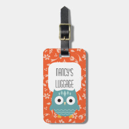 Blue Uggla Cute Woodland Animal Luggage Tagg Tagg Bagagebricka