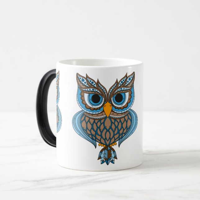 Blue Uggla Magisk Mugg (Framsida vänster)
