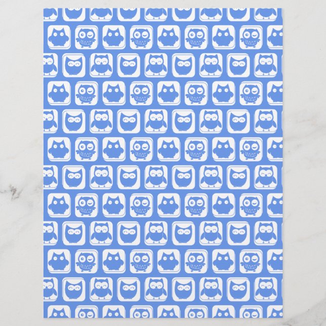 Blue Uggla Mönster (Framsida)