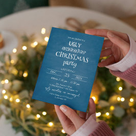 Blue Ugly Sweater-julfest-inbjudan Inbjudningar