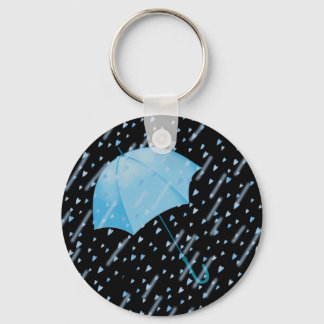 BLUE UMBRELLA SHOWERS OF KÄRLEK AV SHARON SHARPE NYCKELRING