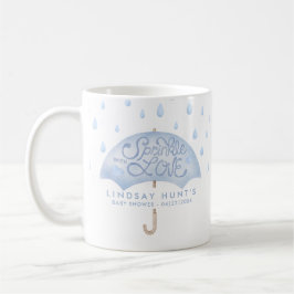 Blue Umbrella Sprinkle Baby Shower Kaffemugg