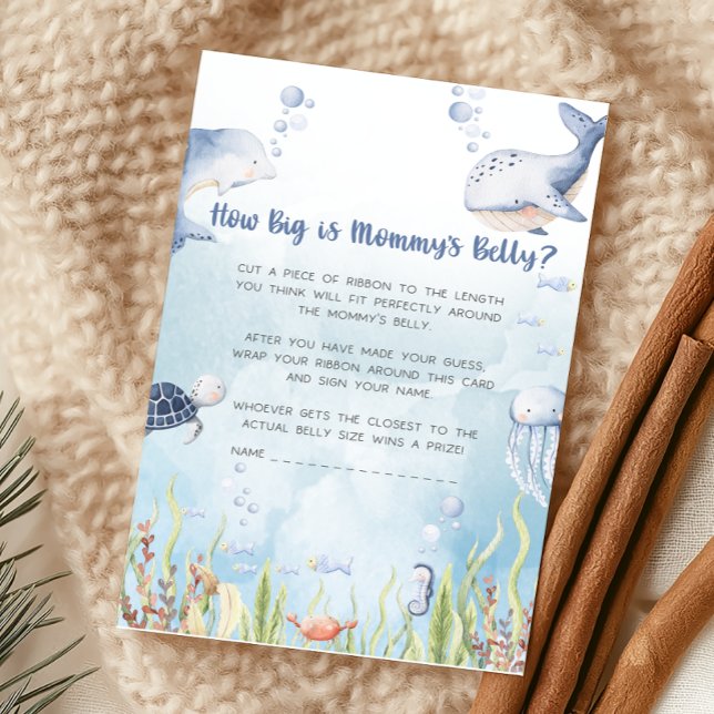 Blue Under the Sea Baby Shower How Big Is Game (Under the Sea Baby Shower Game)