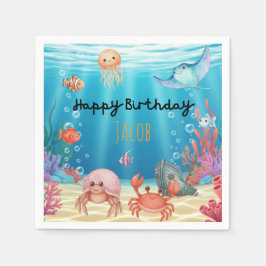 Blue Under the Sea birthday Pappersservett