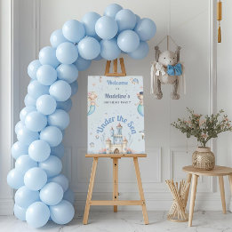 Blue Under the Sea Mermaid Birthday Party Welcome