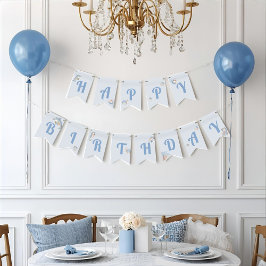 Blue Under the Sea Mermaid Birthday Vimplar