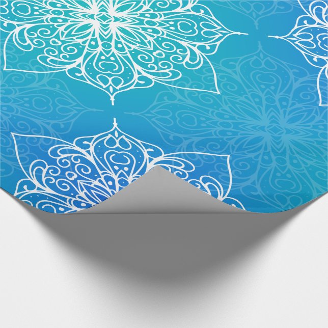 Blue Underwater Mandala Mönster Presentpapper (Hörn)