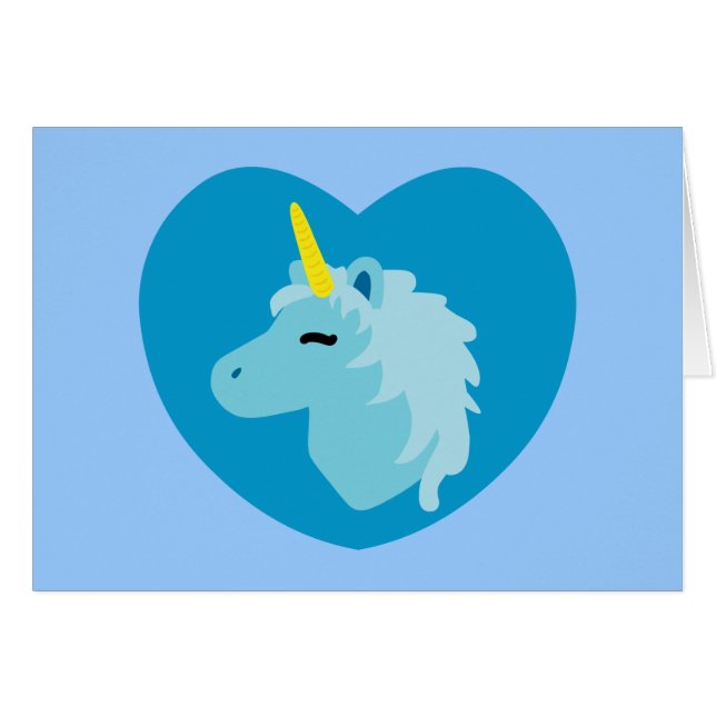 Blue Unicorn Hälsningskort (Framsidan Horizontal)