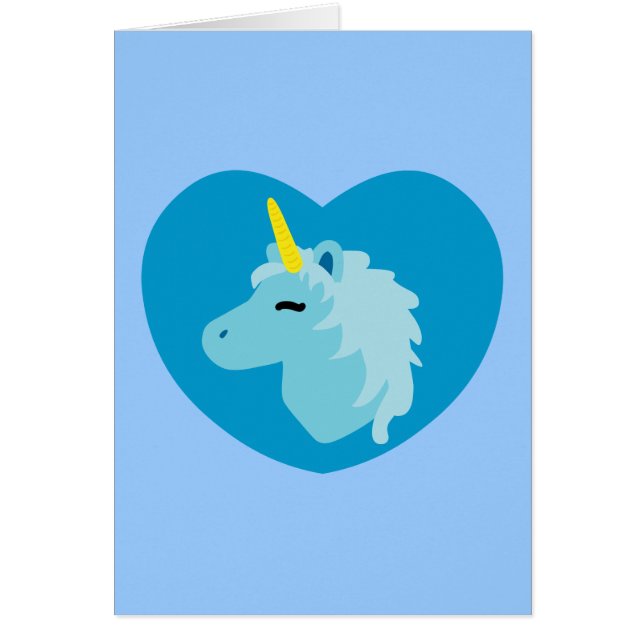 Blue Unicorn Hälsningskort (Framsidan)
