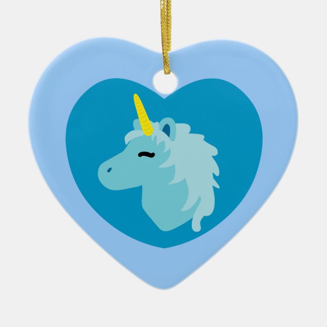Blue Unicorn Julgransprydnad Keramik (Framsidan)