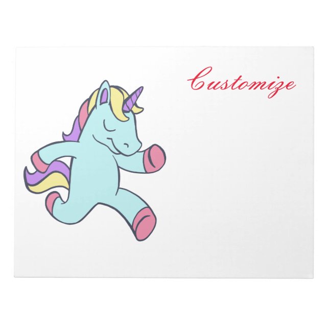 Blue Unicorn Running Thunder_Cove Anteckningsblock (Framsida)