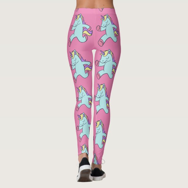 Blue Unicorn Running Thunder_Cove Leggings (Baksida)