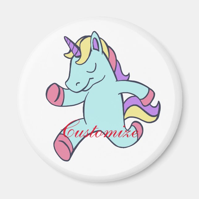Blue Unicorn Running Thunder_Cove Magnet (Framsidan)