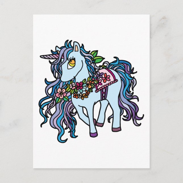 Blue Unicorn Vykort (Framsida)