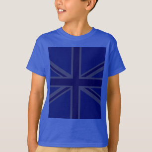 Blue Union Jack British Flagga Design T Shirt