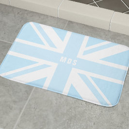Blue Union Jack UK Flagga Modern Monogram Bath Mat Badrumsmatta