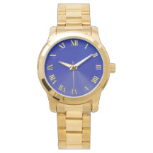 Blue Unisex Oversized Guld Bracelet Watch