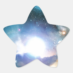 Blue Universe Cosmos Stjärnformat Klistermärke