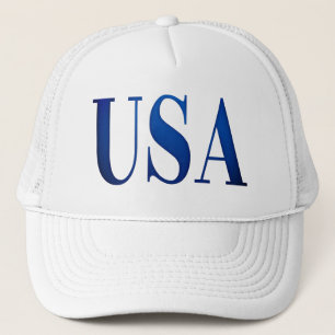 Blue USA Brev Print American Pride Keps