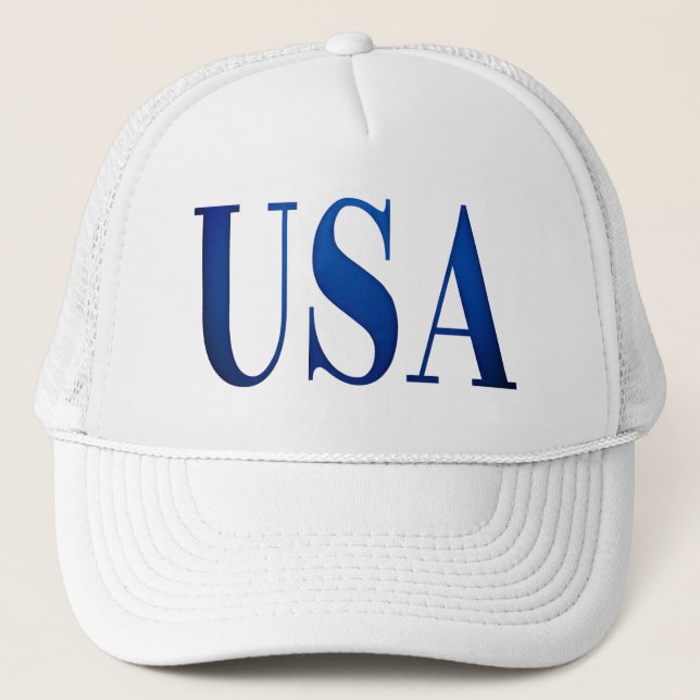 Blue USA Brev Print American Pride Keps (Framsida)