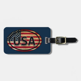 Blue USA Patriotic Flagga Luggage Tag Bagagebricka