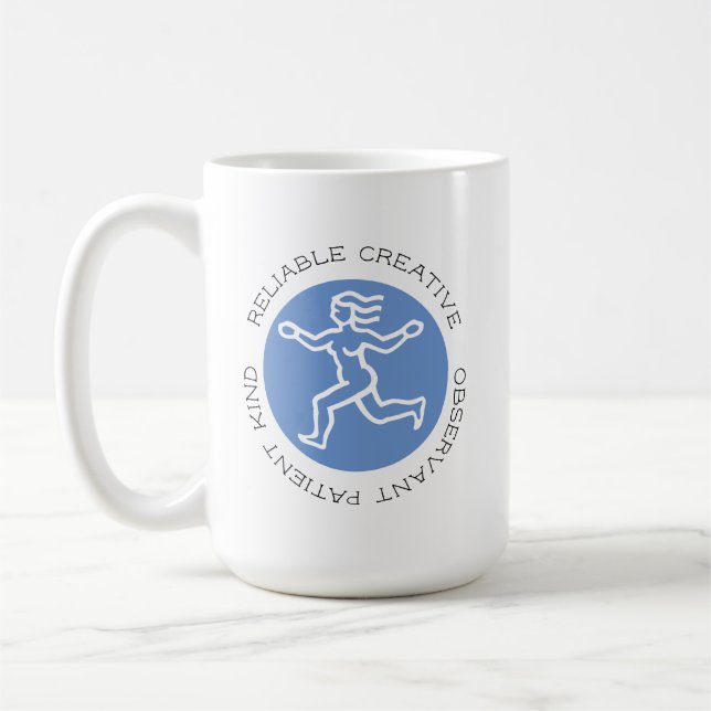 Blue Våg Zodiac Stjärntecken Personality Traits Kaffemugg (Vänster)