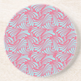 Blue Vågar Coral Sandstone Beverage Coasters Underlägg