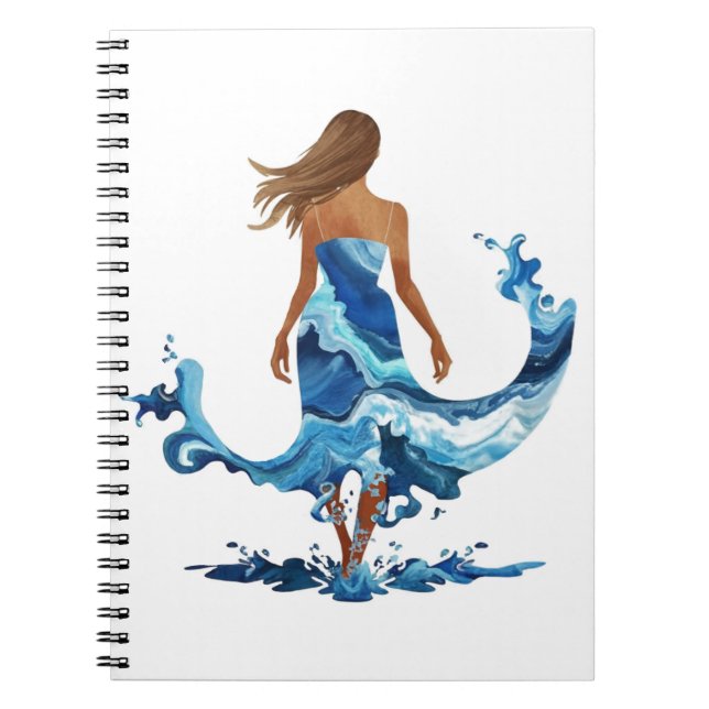 Blue Vågar Ocean Girl Anteckningsbok (Framsidan)