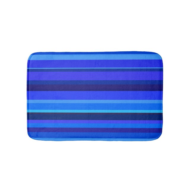 Blue vågrät rand badrumsmatta (Framsidan)