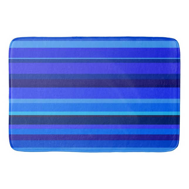 Blue vågrät rand badrumsmatta (Framsidan)