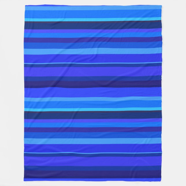 Blue vågrät rand fleecefilt (Framsidan)