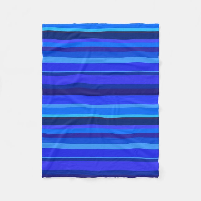 Blue vågrät rand fleecefilt (Framsidan)