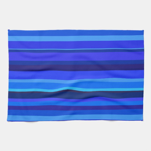 Blue vågrät rand kökshandduk (Horisontell)
