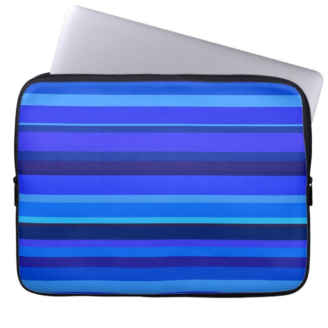 Blue vågrät rand laptop fodral (Framsidan)