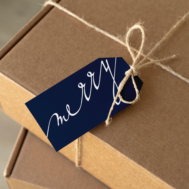 Blue Väldigt Merry Anpassningsbar Photo jul Presentetikett (Skapare uppladdad)