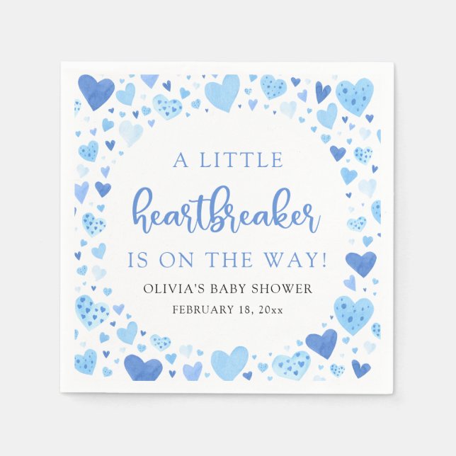 Blue Valentine Baby Shower Pappersservett (Framsidan)