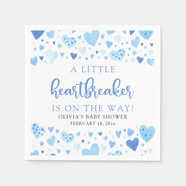 Blue Valentine Baby Shower Pappersservett (Framsidan)