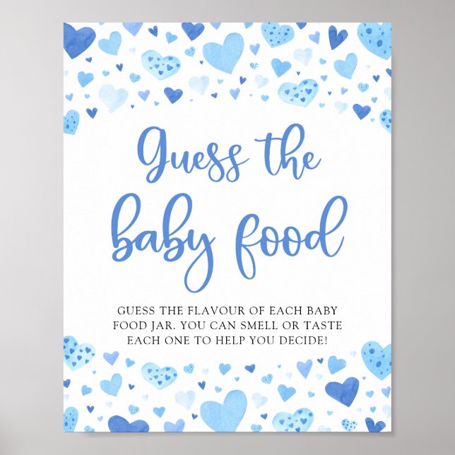 Blue Valentine Gissa Baby Food Baby Shower Poster (Framsidan)