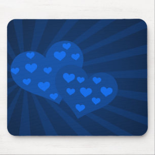 Blue Valentine Hearts Mouse Pad Musmatta