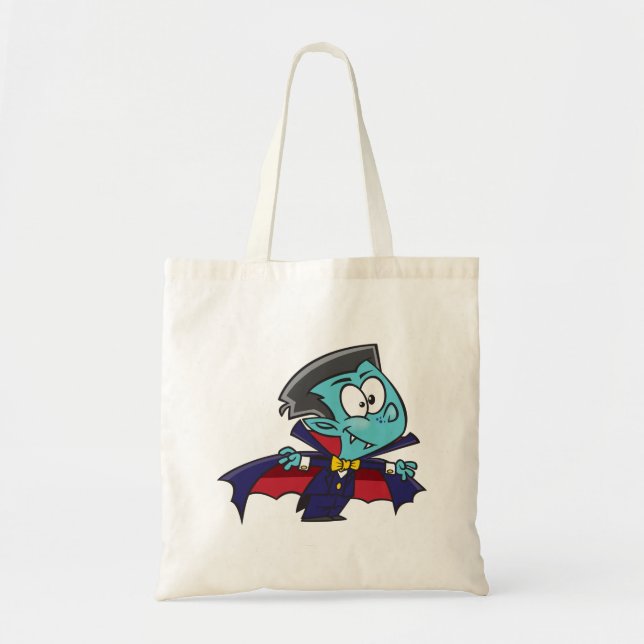 Blue Vampire Boy with Cape Cute Dracula Tygkasse (Framsidan)